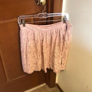 𝅺xhilaration light pink lace skirt